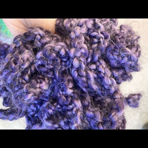 Brand new hand crocheted fuzzy purple Boa scarf - Picture 6 of 10